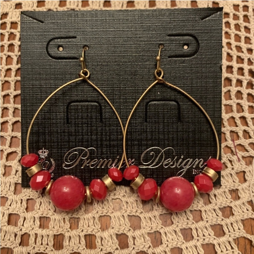 Premier Designs Retired Razzmatazz Beaded Hoop Earrings